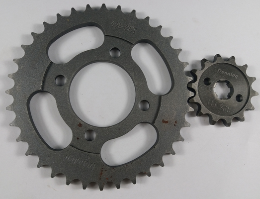 Strong Steel Front & Rear Motorcycle Chain Sprocket Set 5.8-7.2mm Thickness